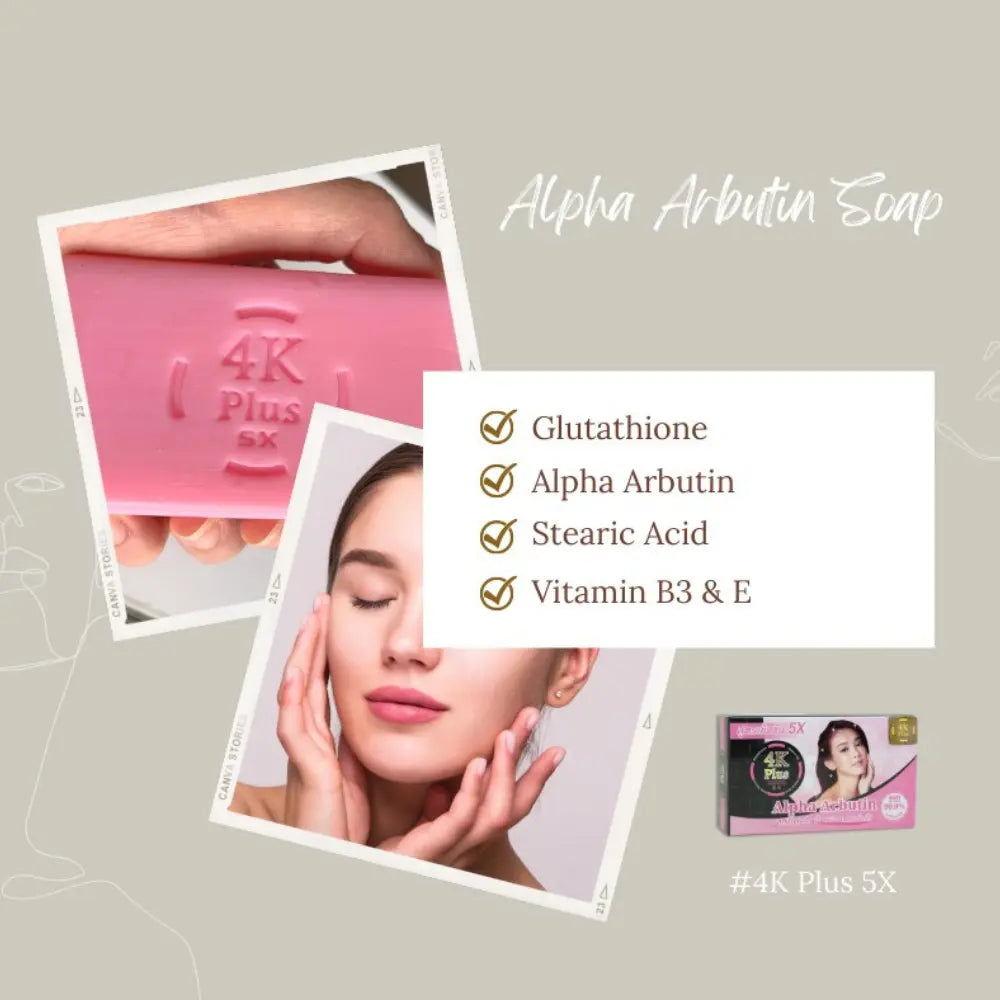 4K PLUS ALPHA ARBUTIN FACE SOAP 100g