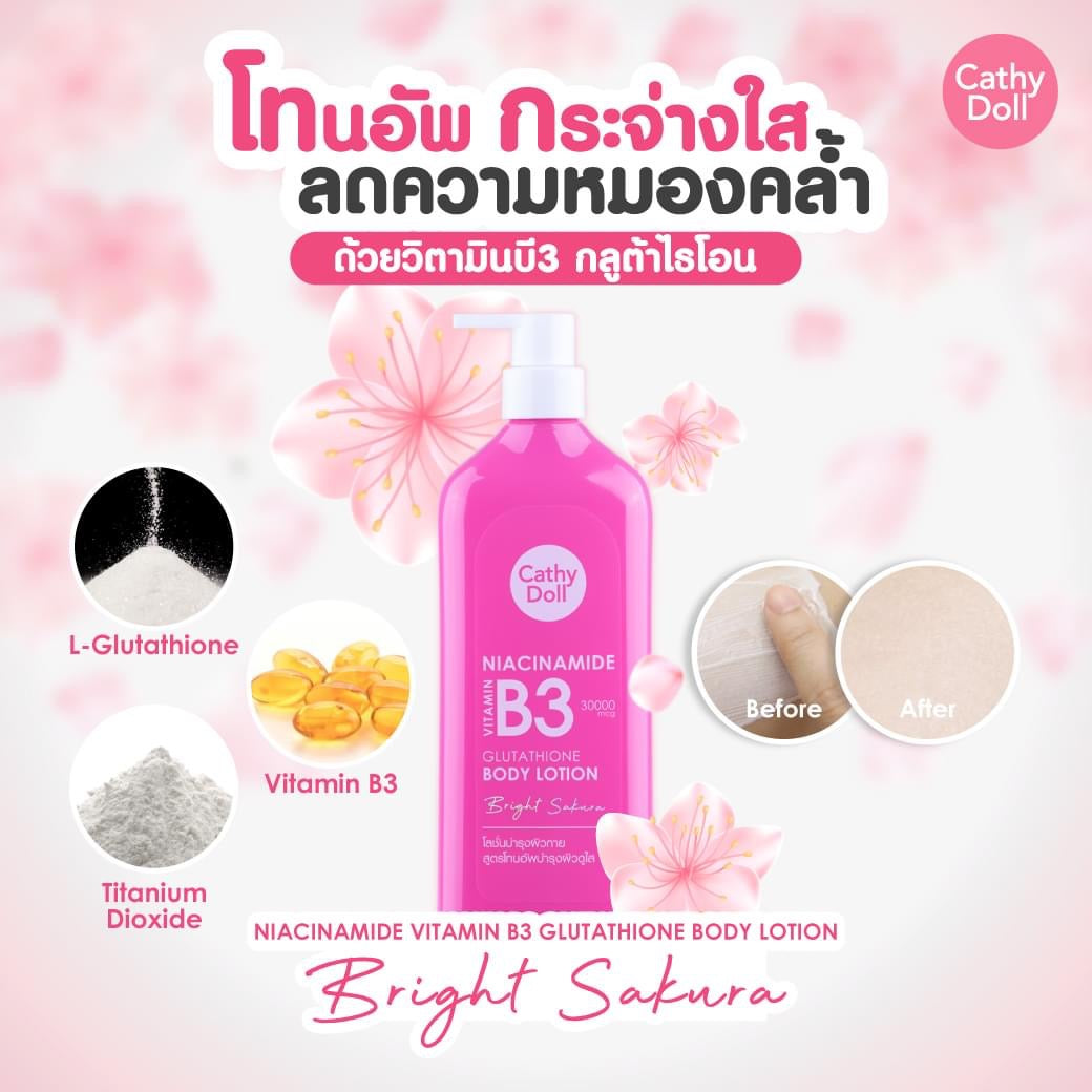 Cathy Doll Niacinamide Vitamin B3 Glutathione Body Lotion Bright Sakura 450ml