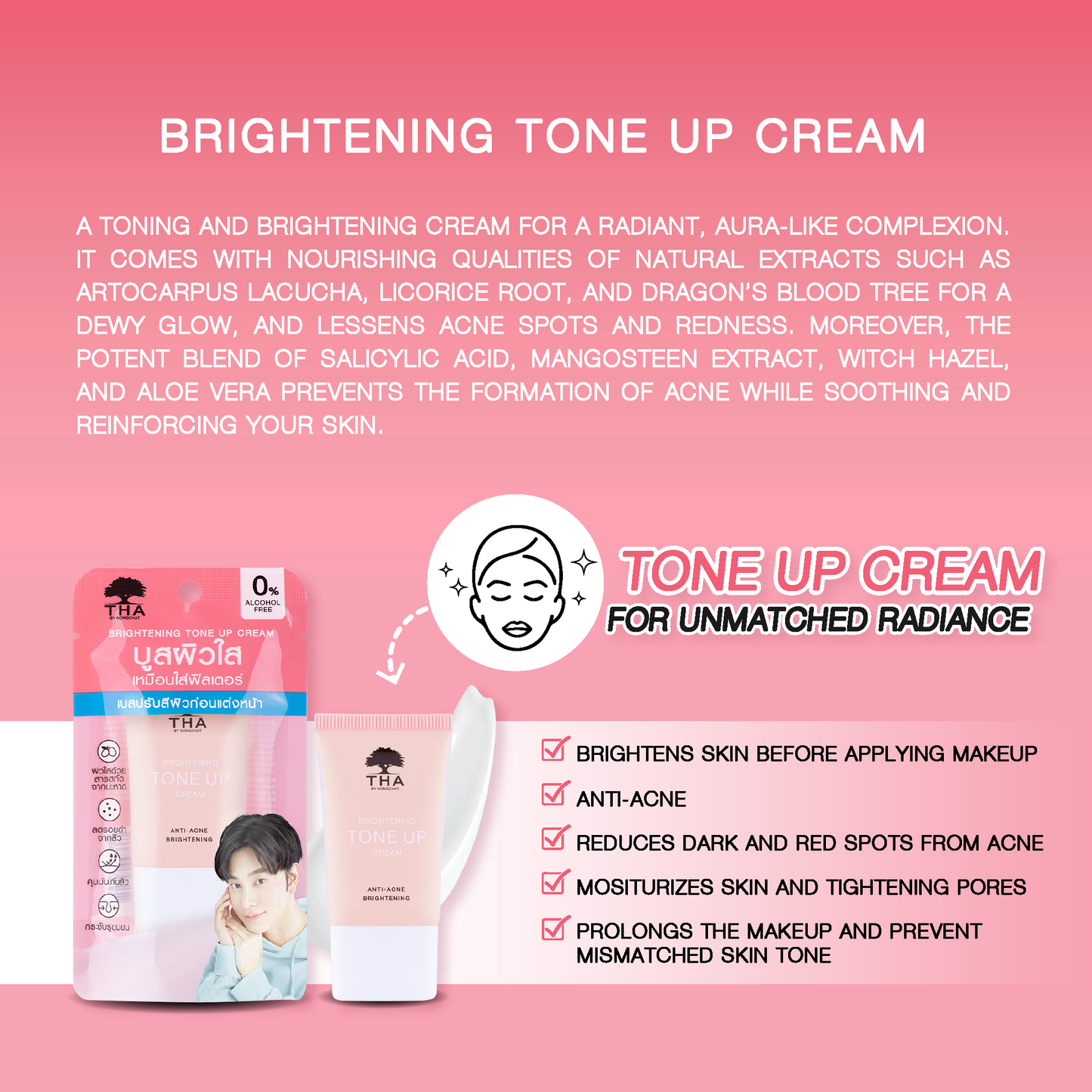 THA by Nongchat Brightening Tone Up 15g