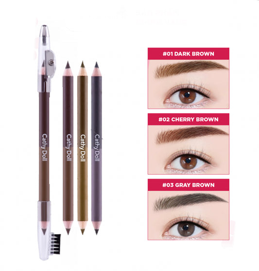 Cathy Doll 2-Tone Eyebrow Pencil 1g+1g