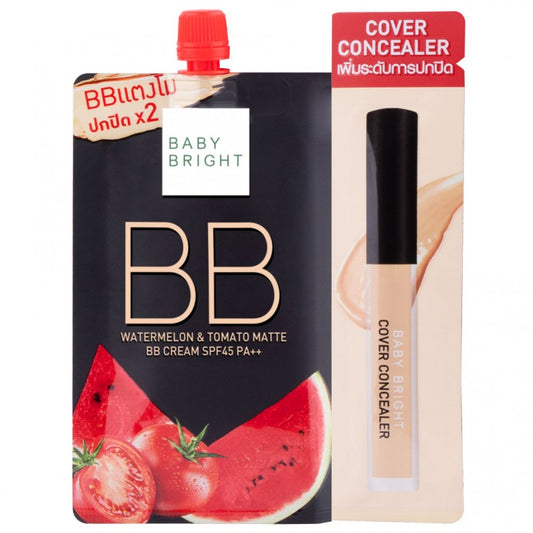BABY BRIGHT WATERMELON & TOMATO MATTE บีบีครีม SPF45 PA++ 7G