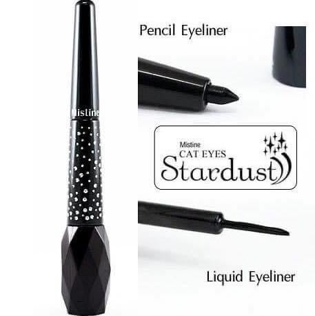 Mistine Cat Eyes Stardust 2 in 1 อายไลเนอร์และดินสอสีดำ
