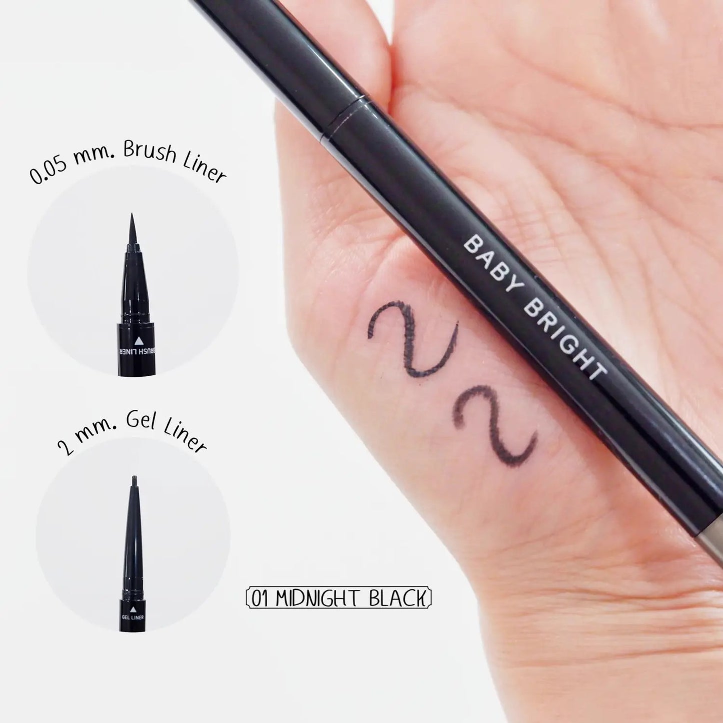 Baby Bright Up And Down Duo Eyeliner 0.1G+0.3G