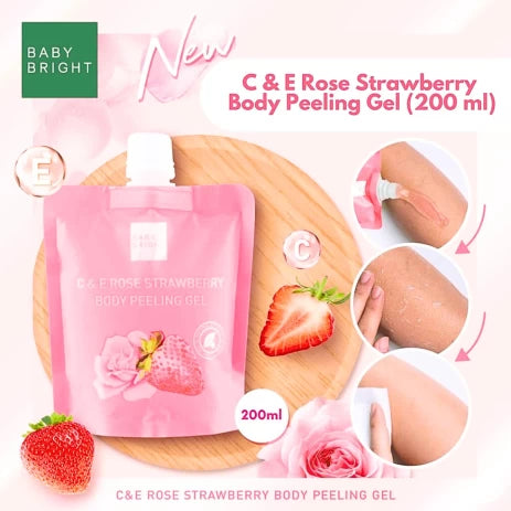 Baby Bright C & E Rose Strawberry Body Peeling Gel 200ml