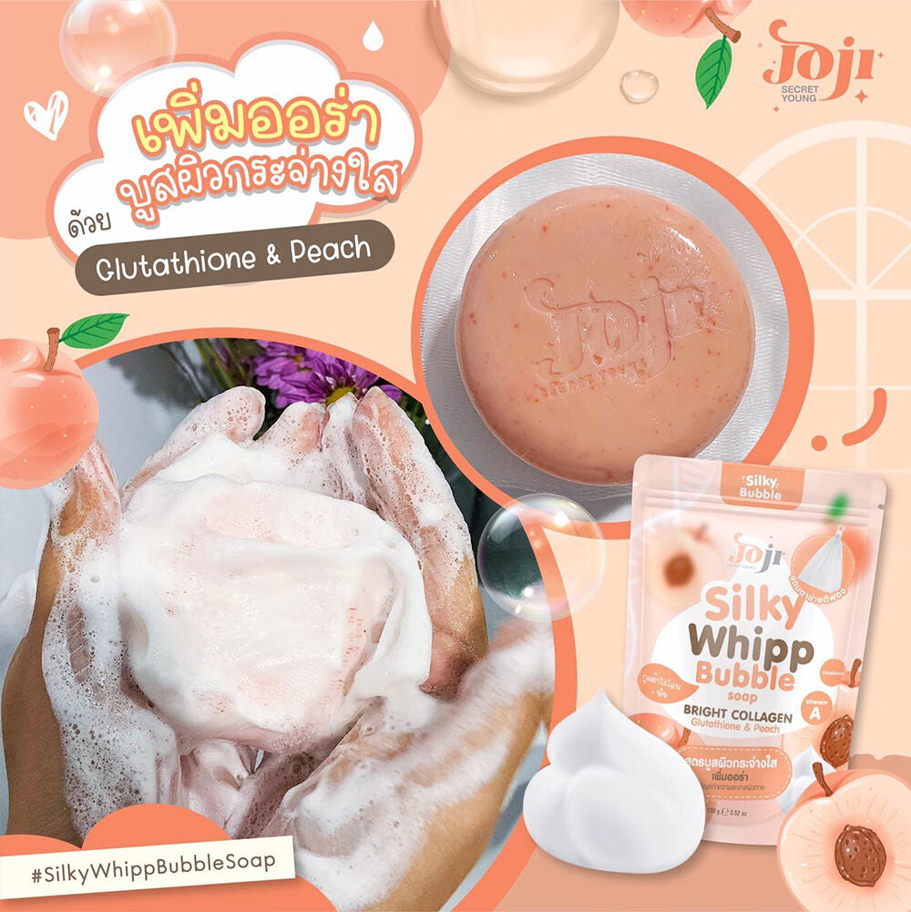 Joji Secret Young Silky Whipp Bubble Soap Bright Collagen Glutathione & Peach