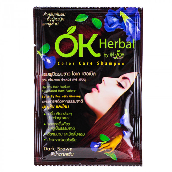 OK Herbal Color Care Shampoo #Dark Brown 30 ml