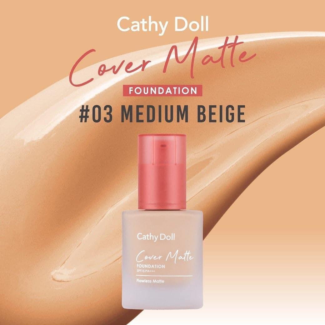 Cathy Doll Cover Matte Foundation SPF15/PA+++ 30g. เคที่ดอลล์