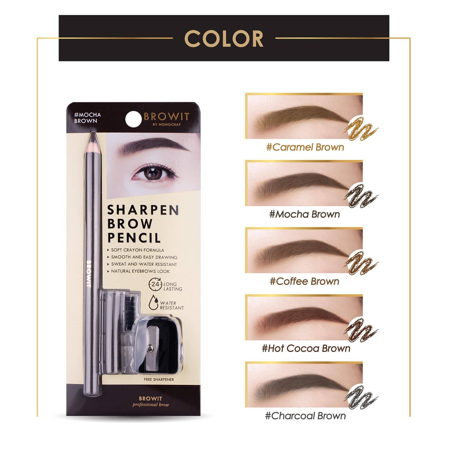 Browit Sharpen Brow Pencil #Caramel Brown