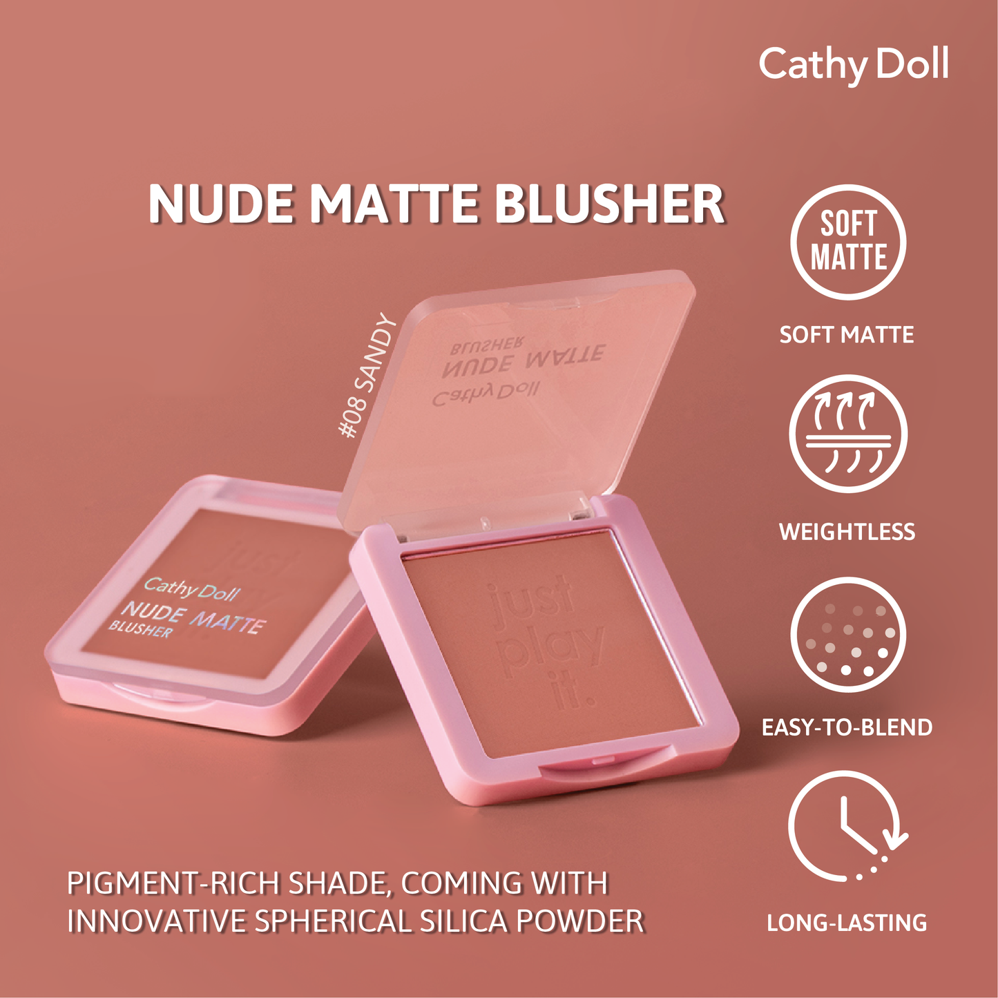 Cathy Doll Nude Matte Blusher 6g