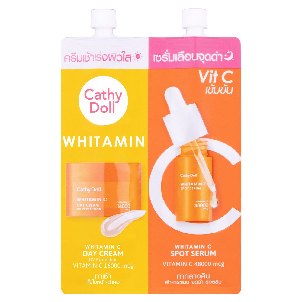 CATHY DOLL WHITAMIN C DAY CREAM & WHITAMIN C SPOT SERUM 6ML+6ML