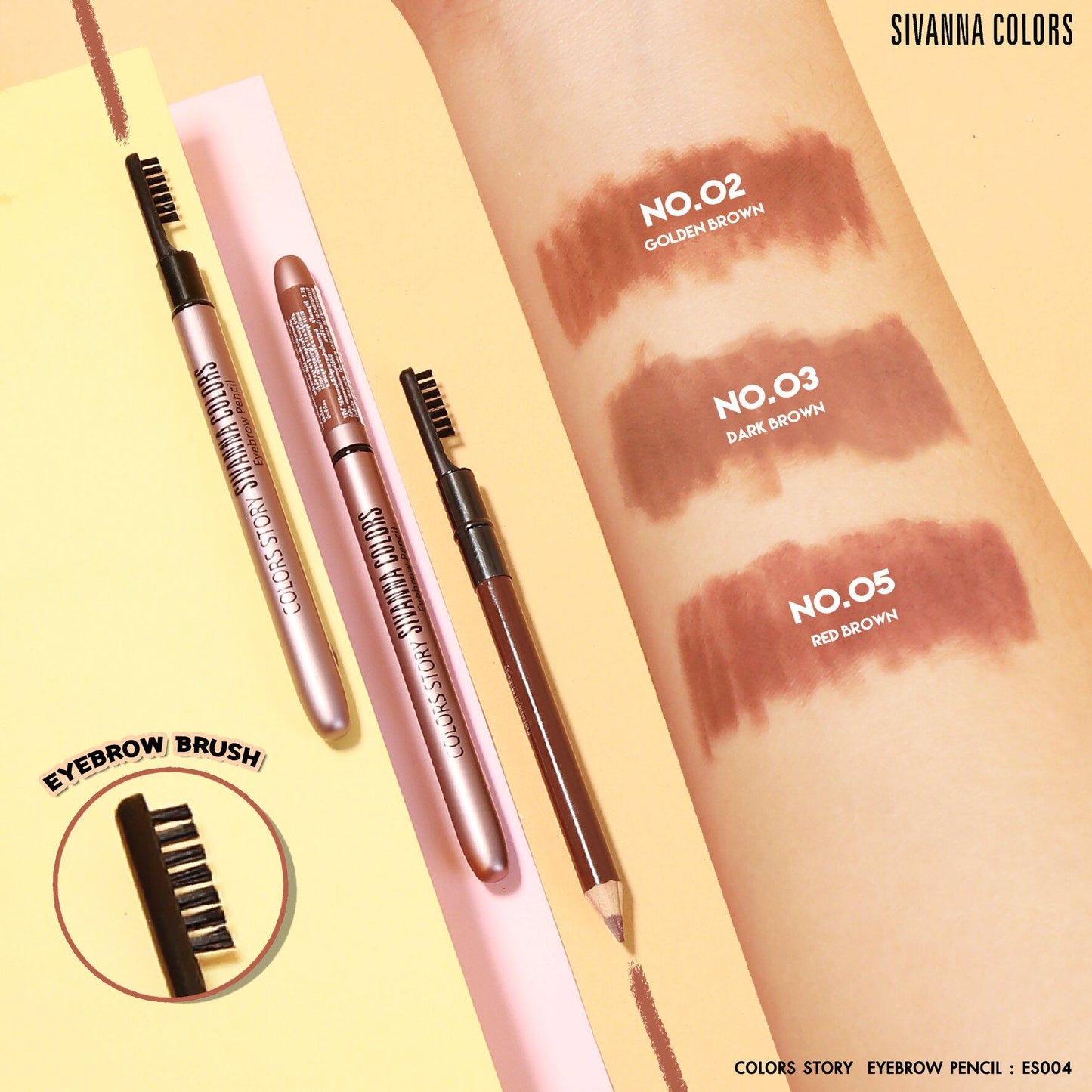 Sivanna Colors Story Waterproof Silky Eyebrow Pencil