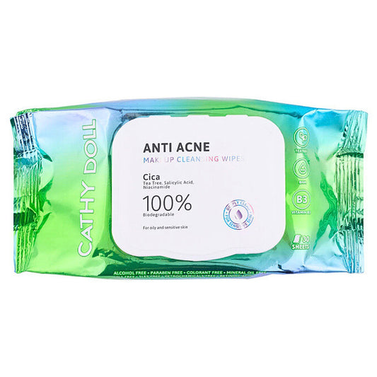 Cathy Doll Anti Acne Makeup Cleansing Wipes (30 Sheets)